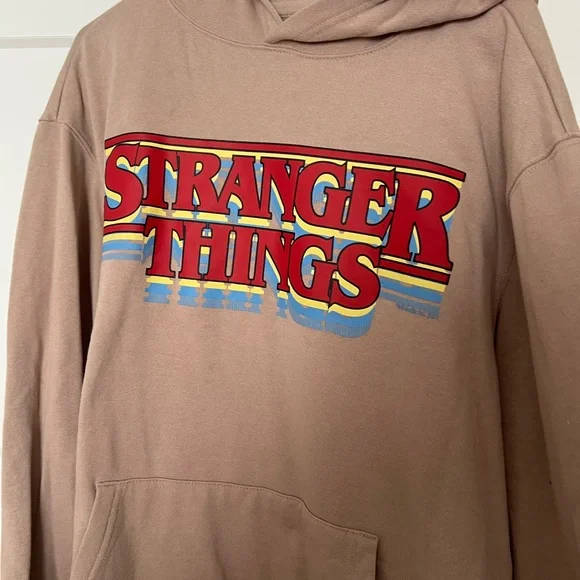 Old Navy Beige Stranger Things Hoodie for Men - Picture 3 of 5